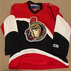 Vintage NHL Ottawa Senators CCM Kids Hockey Jersey Size Youth L/XL Red